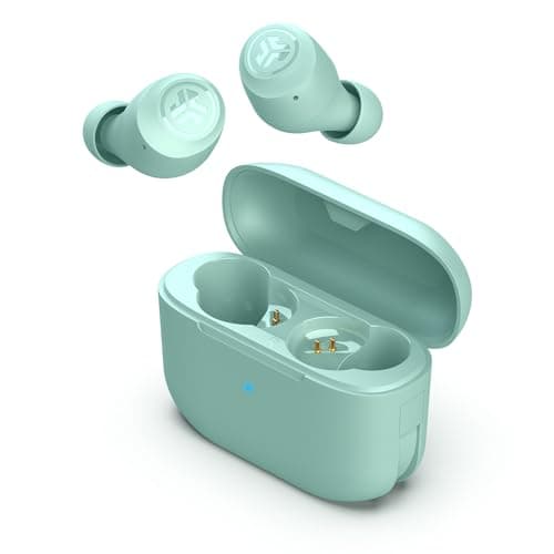 JLab Go Air Pop True Wireless Earbuds, in Ear Headphones, Bluetooth Earphones, Ear Buds with 32H Playtime, Bluetooth Earbuds with Microphone, USB Charging Case, Dual Connect, EQ3 Sound, Mint