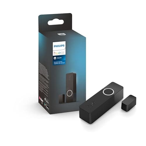 Philips Hue Secure Smart Contact Sensor, Black  1 Pack, Door Sensor Made for Indoor Doors and Windows, Door Alarm Requires Hue Bridge, Works with The Hue App