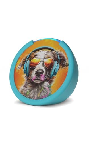 Amazon Echo Pop Kids (newest model), Designed for kids, Designed for Alexa+, parental controls, Includes 6 months of Amazon Kids+, Anthro Pup