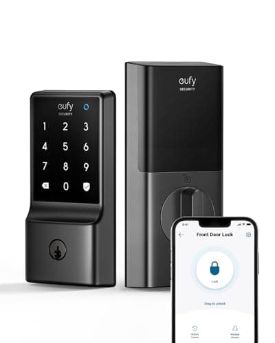 eufy Security Smart Lock C210, Keyless Entry Door Lock, Built-in WiFi Deadbolt, Smart Door Lock, No Bridge Required, Easy Installation, Touchscreen Keypad, App Remote Control, 4 AA Batteries Included
