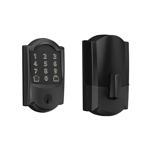 Schlage Encode Smart WiFi Deadbolt Lock for Front Door  Keyless Entry with App or Touchscreen  Works with Alexa, Apple HomeKit, Hey Google,  Airbnb  Create Codes for Guests  Matte Black