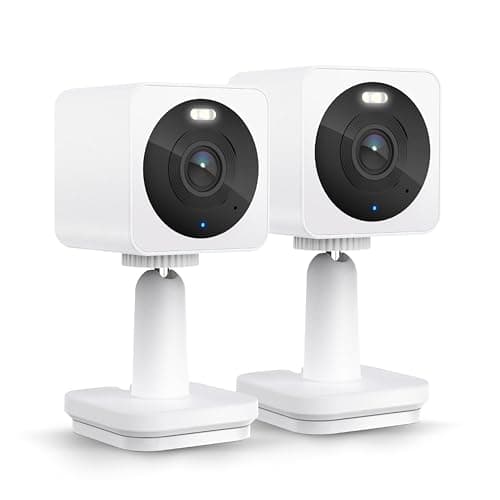 WYZE Cam OG Indoor/Outdoor 1080p Wi-Fi Smart Home Security Camera with Color Night Vision, Wired, Motion Detection, 2-Way Audio, Compatible with Alexa & Google, White (2-Pack), Free Expert Setup