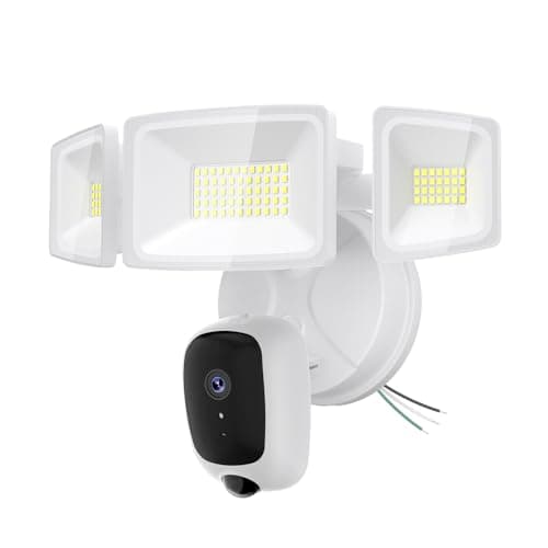 Atfoyer 6500LM Floodlight Camera Hardwired, 2K HD Security Camera Outdoor with Motion-Activated, Color Night Vision, 24/7 Recording, 2-Way Audio, 2.4G WiFi, Built-in Siren, Works with Alexa & Google