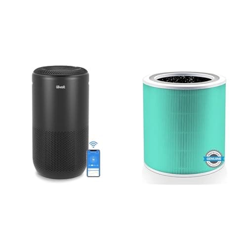 LEVOIT Air Purifier Core 400S-P Black with Toxin Absorber Replacement Filter 1 Pack, Green
