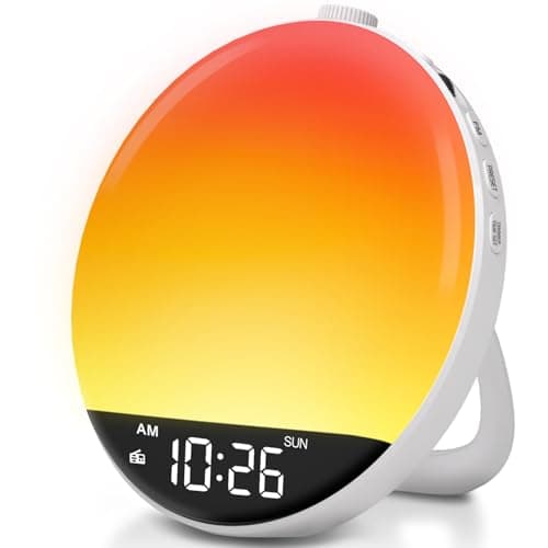 DreamSky Digital FM Radio with Bluetooth Speaker &Sleep Timer, Hi-Fi Clear Loud Sound, Kids Wake up Light Sunrise Alarm Clock for Bedroom, Dimmable RGB Night Light, Boys Girls Gifts