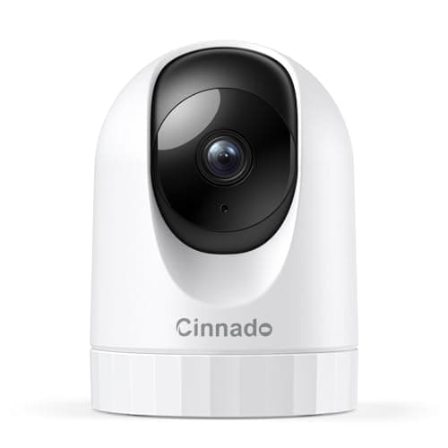 Cinnado Security Camera Indoor-2K 360° WiFi Cameras for Home Security，Pet/Dog/Baby Camera with Phone app, 2-Way Audio, Night Vision, 24/7 SD Card Storage, Works with Alexa  Google Home (2.4Ghz)-D1