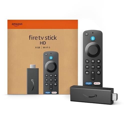Amazon Fire TV Stick HD (newest model), free and live TV, Alexa Voice Remote, smart home controls, HD streaming