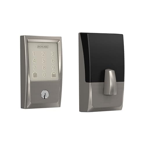 Schlage Encode Smart Wi-Fi Deadbolt Lock with Touchscreen Keypad, Keyless Front Door Entry, App Control, Alexa, Google Home and Airbnb Compatible, Satin Nickel, BE489WB CEN 619