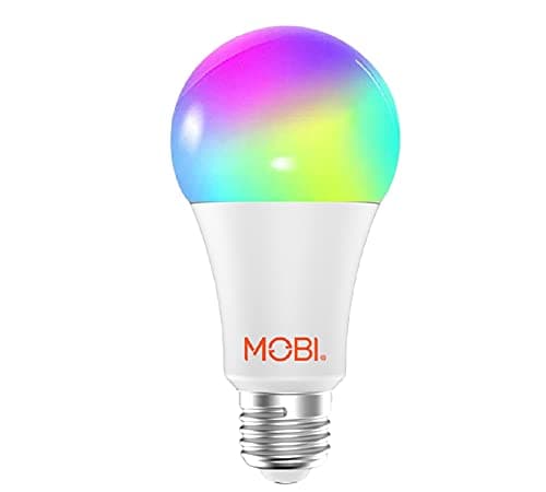 MOBI Smart WiFi LED Bulb Multi-Color Changing LED Light Bulb for Home; Bedroom, Dimmable & Voice Command, Energy Efficient LED Bulbs, No Hub Required, Compatible with Alexa and Google