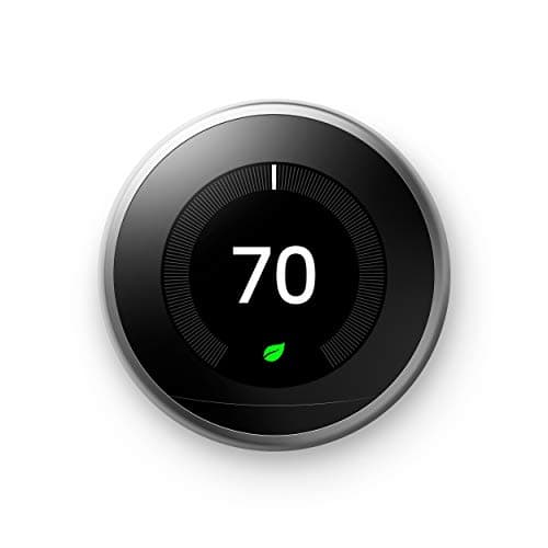 Google Nest Learning Thermostat  3rd Gen (2015)  Programmable Smart Thermostat for Home  Works with Alexa  Stainless Steel