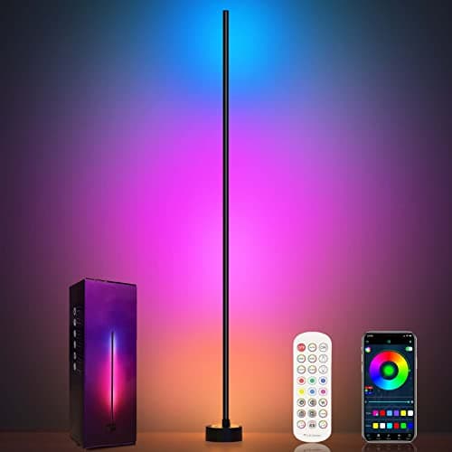 Miortior Corner Floor Lamp  Smart RGB LED Corner Lamp with App and Remote Control, 16 Million Colors  68+ Scene, Music Sync, Timer Setting  Ideal for Living Rooms, Bedrooms, and Gaming Rooms
