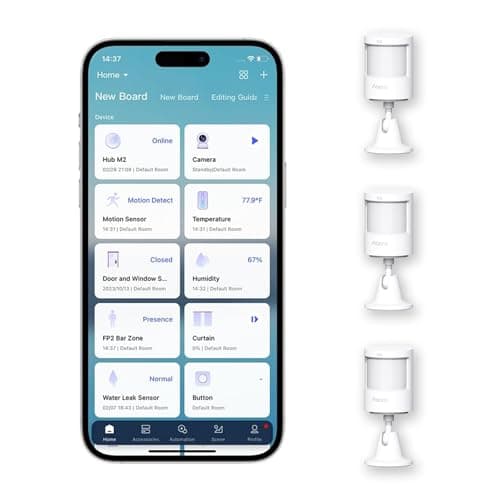 Aqara Zigbee Motion Sensor P1 3 Pack, Smart Motion Detector for Alarm System and Home Automations, 5-Year Battery Life, Pet Friendly, Compatible with HomeKit, Alexa, HomeKit, IFTTT, Requires Aqara Hub