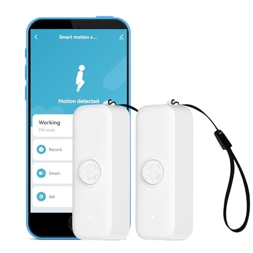 Wi-Fi Motion Sensor: Smart Motion Detector PIR Infrared Motion Sensor for Alarm System  Smart Home Automation, App Remote Monitoring, Compatible with Alexa (2-Pack)