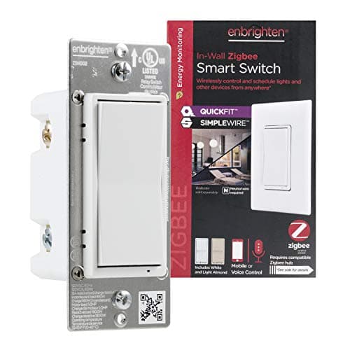 Enbrighten Zigbee Smart Light Switch, QuickFit & SimpleWire, Pairs Directly with Echo Show 10, Echo Studio