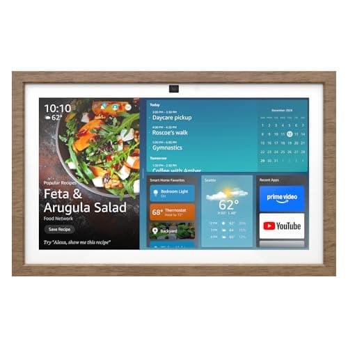 Echo Show 15 Bundle: Includes All-New Echo Show 15 & Made for Amazon Frame | Light Brown