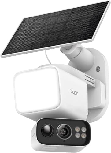 Tapo 2K Outdoor Pan/Tilt Wireless Floodlight Security Camera - Battery Power with Solar, 360º AI Motion Tracking, Person/Vehicle Detection, Subscription-Free Local Storage or Optional Cloud, C615F KIT
