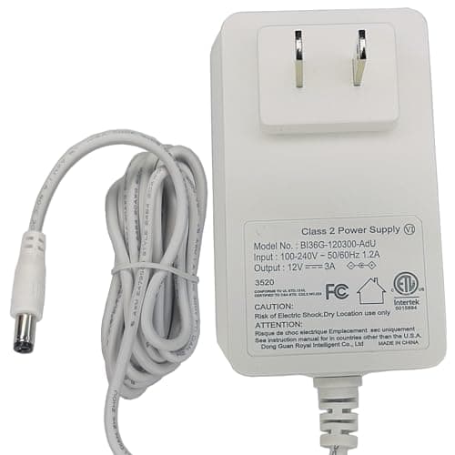 12V 3A AC/DC Adapter Compatible with Govee H6127 H6163 H604A B604A H6139 H6140 H6602 Minger H6127010 H61631A1 Ecolor MHH077 E0101 LED RGB Strip Lights BI36G-120300-AdU CW1203000US Power Supply Cord