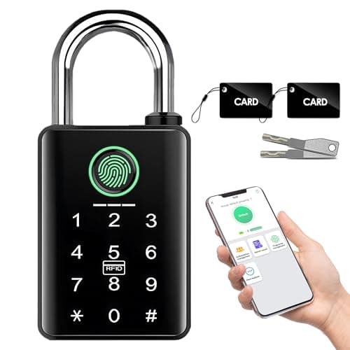 YINTIN Heavy Duty Fingerprint Smart Padlock with Keypad Combination Lock