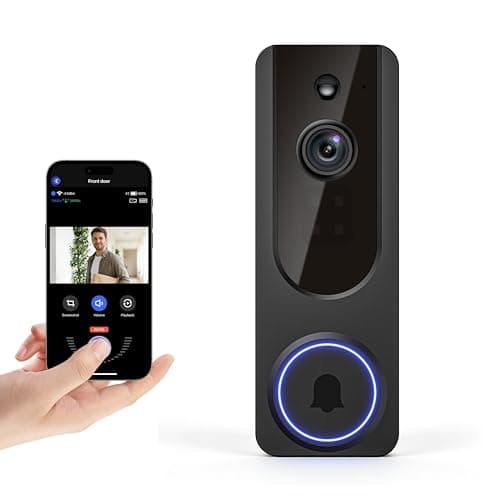 Gazing 1080P Wireless Wi-Fi Doorbell Camera for Home Safety, Night Vision, 2-Way Audio, Cloud Storage, AI Human and Motion Detection, Live View, Battery Powered, Indoor Outdoor Surveillance