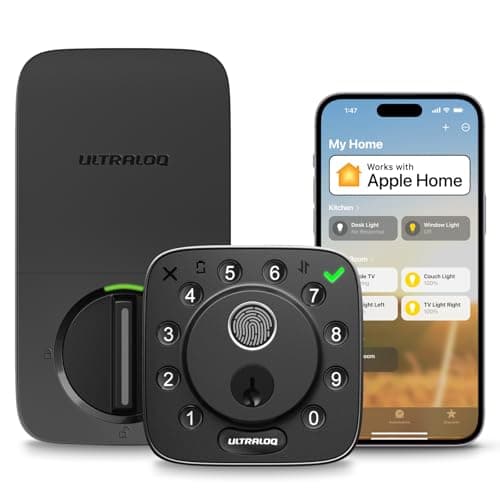ULTRALOQ Bolt Fingerprint Smart Lock with Door Sensor, Built-in WiFi, Works with Apple Home, Alexa, Google, SmartThings, Keyless Entry Deadbolt with App, Code, Remote Control, Auto Unlock, Auto-Lock