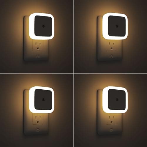 Sujeet Night Light, Night Lights Plug into Wall 4-Pack, Nightlight Plug in Night Lights, Dusk to Dawn Night Lamp Led Night Light for Bedroom, Bathroom, Hallway Warm White