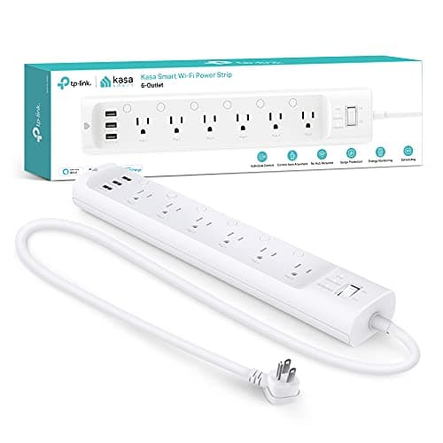 Kasa Smart Plug Power Strip HS300, Surge Protector with 6 Individually Controlled Smart Outlets and 3 USB Ports, Works with Alexa  Google Home, No Hub Required , White