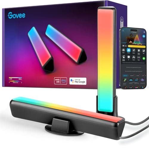 Govee Smart LED Light Bars, Work with Alexa and Google Assistant, RGBICWW WiFi TV Backlights with Scene and Music Modes for Gaming, Pictures, PC, Room Decoration