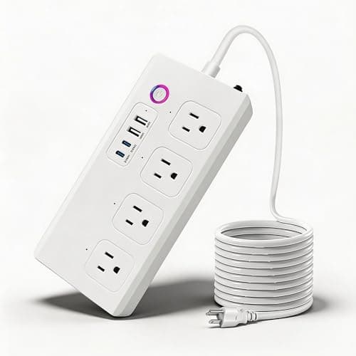 Smart WiFi Power Strip Surge Protector, Extension Cord w/ 4 Individually Controlled AC Outlets and 4 USB Ports(3USB A+1USB C), Voice/Remote Control Smart Plug Works with Alexa, Google Home, IFTTT