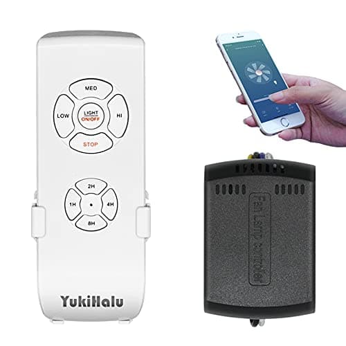 Smart WiFi Ceiling Fan Remote Control Kit, Universal Fan Remote, Controlled by Remote/WiFi/Voice, 3 Speeds 12 Timing, Compatible with Alexa, Google Assistant, Smart Life App, No Hub Required