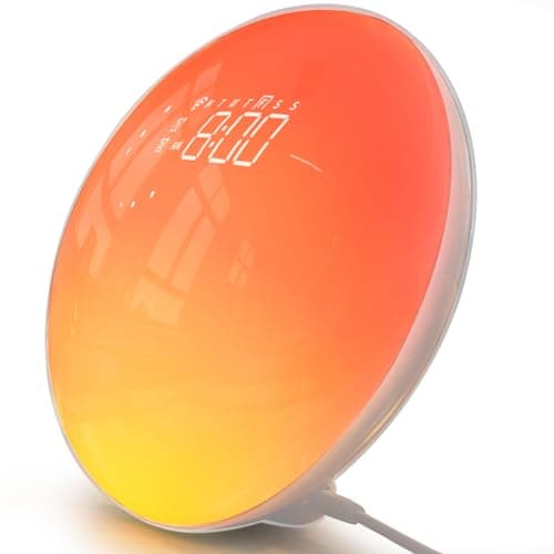 Dekala Smart Sunrise Alarm Clock with App Control& Bluetooth Speaker, Wake up Light Sunlight Sunset Lamp, White Noise Sound Machine, Night Light for Bedrooms, Alarms for Heavy Sleepers