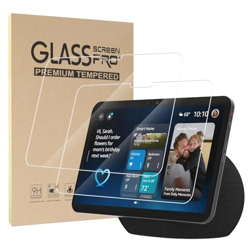 Hianjoo Screen Protector Compatible with Echo Show 8 8.7"(4th Gen, 2025 Release) / XiaoDu K16, Tempered Glass [HD Clarity] [9 Hardness] [Anti-Scratch] [Easy Installation]