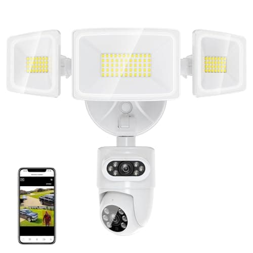 Onforu 5500LM Dual Lens Floodlight Camera Outdoor, 4MP 360° View Auto Tracking Smart Wired Security Flood Light, Dual Cam, Motion Detection, Built-In Siren, Night Vision, 2-Way Audio, Works with Alexa