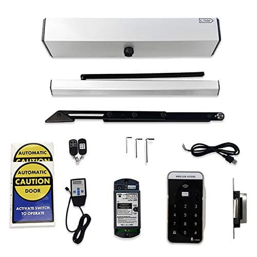 Olideauto Automatic Swing Door,Smart WiFi Wireless Door Opener with Wireless Access Keypad and Stainless Steel 550lbs Fail Safety Stainless Steel Electric Strike for Office Door,Home Door