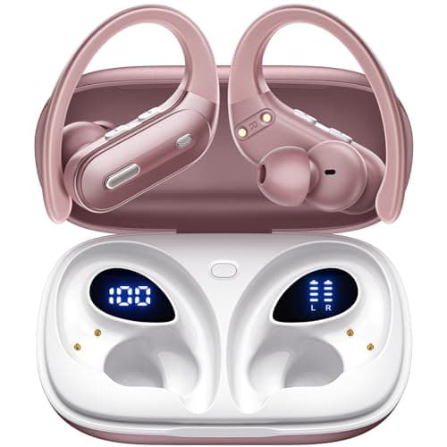 GNMN Active Noise Cancelling Ear Buds Wireless Earbuds Bluetooth 5.3 Headphones 90H Playtime Power Display Case Hi-Fi Stereo Bass Over-Ear Earphones with Waterproof ANC Transparency for Gym/Workout
