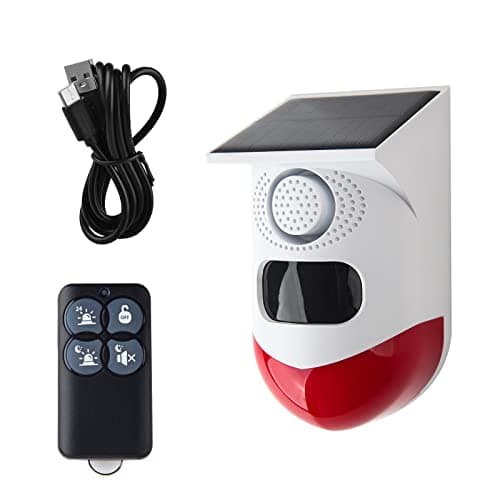 Yasorn Smart Solar Strobe Light, 2.4G WiFi Solar Alarm Light Motion Detector 120dB Sound Security Siren Waterproof, Protected Your Home, Farm, Barn, Villa, Yard