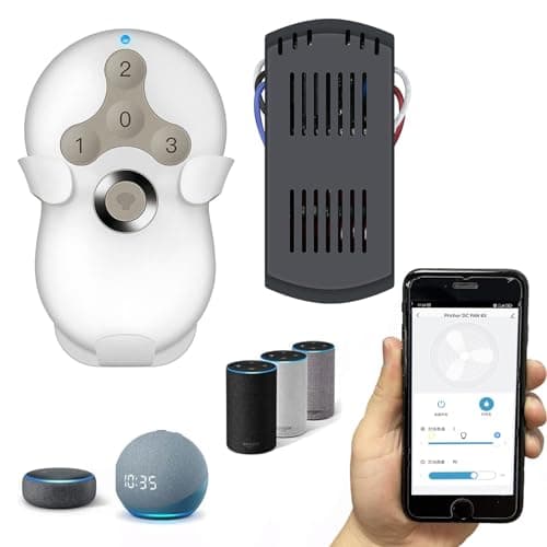 Universal Hunter Ceiling Fan Remote Control Kit, Smart Wi-Fi Control Kit for Hunter Harbor Breeze Hampton Bay, Compatible with Alexa, Google Assistant and Smart Life App, 3-Speed, Light Dimmer