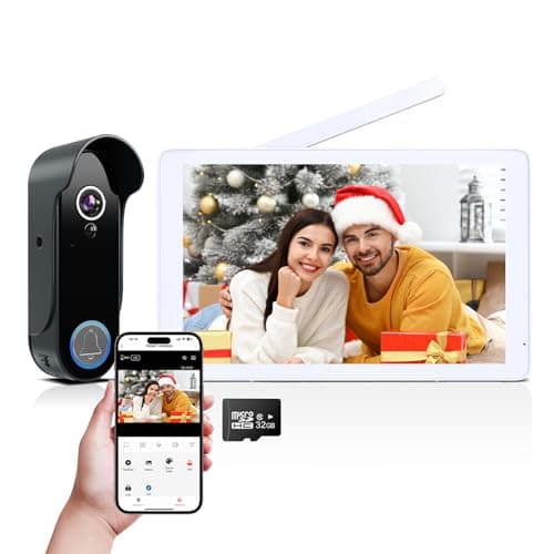 ACEBELL Wireless Video Doorbell Intercom System, 1080P WiFi Video Doorbell Camera with Monitor, Video Door Phone with 8''Touch Screen, Motion Detection, No Monthly Fees, APP Control, Long Battery Life