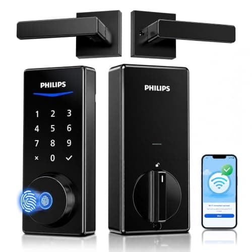 Philips Wi-Fi Smart Deadbolt Lock with 2 Handle, Keypad Front Door Lock Set