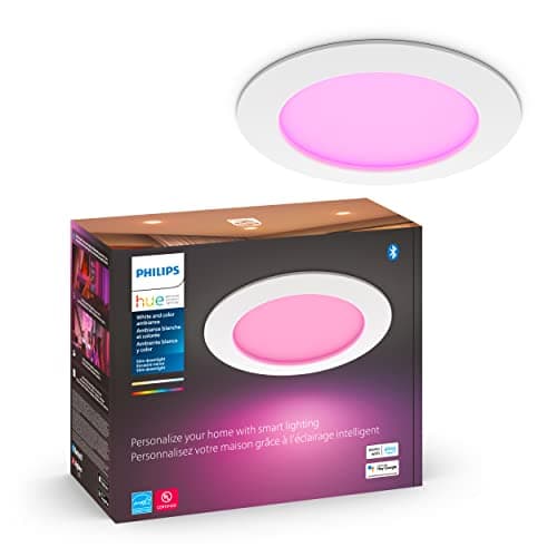 Philips Hue Smart Slim 6 Inch LED Downlight  White and Color Ambiance Color-Changing Light  1 Pack  1200LM  Indoor  Control with Hue App  Works with Alexa Google Assistant and Apple Homekit