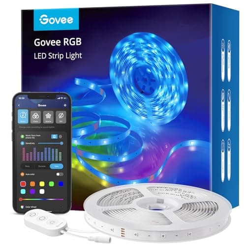 Govee Smart LED Strip Lights, 16.4ft WiFi LED Strip Lighting Work with Alexa and Google Assistant, 16 Million Colors with App Control and Music Sync LED Lights for Bedroom, Home Decor