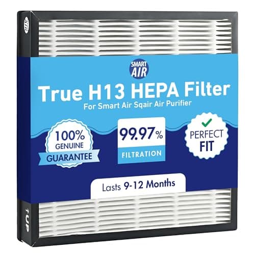 Smart Air (aka Smart Health Sqair Genuine Replacement HEPA Filter | High-Efficiency Particle Filter for Dust, Smoke & Pollen | Compatible Genuine HEPA Replacement Filter (1 Pack)