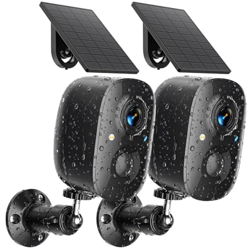 JESIOO Security Cameras Wireless Outdoor 2K Solar Powered WiFi Cameras for Home Security,AI Motion Detection,Siren Alarm,Spotlight Color Night Vision,2-Way Audio,SD/Cloud Storage