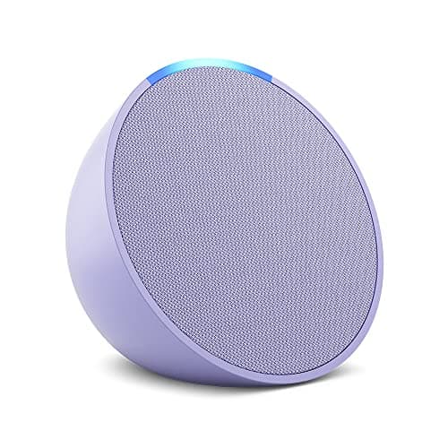 Like-New Amazon Echo Pop (newest model), Our smallest speaker, Designed for Alexa+, Fits in any room, Lavender Bloom