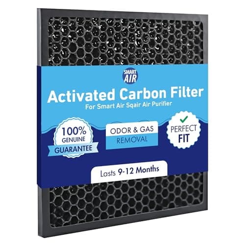 Smart Air (aka Smart Health) Sqair Genuine Replacement Carbon Filter (1 Pack) |Verified VOC & Odor Reduction| Activated Carbon Pellets for Smoke, Chemical Fumes & Pet Odors