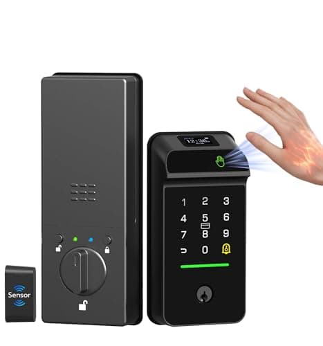 Anweller MD3 Palm Vein Smart Deadbolt Lock, Biometric Keyless Entry Door Lock for Front Door, Built-in WiFi, 10000mAh Battery, Code Keypad, RFID Card, Display Screen, Auto Lock Sensor