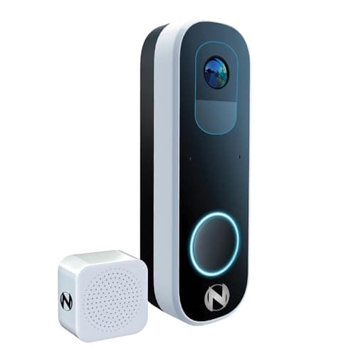 Night Owl 2K Wi-Fi Smart Dual-Powered Video Doorbell with Chime - Black
