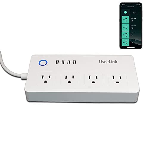 Smart Power Strip, UseeLink WiFi Surge Protector Compatible with Alexa & Google Home, Smart Plug with 4 USB Ports & 4 AC Outlets, Voice and Remote Control & Timer Schedule, 5ft Extension Cord