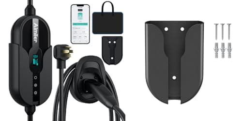AIMILER Level 2 EV Charger 32A for Nacs Connector/Tesla Cars, ETL Certified + 1 Extra Fix Cover/Protector Cover(Black)