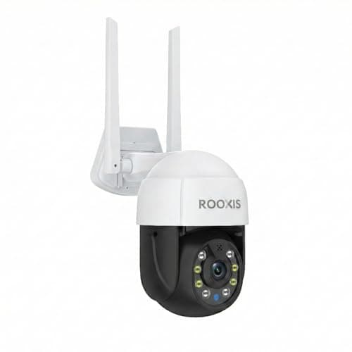 Rooxis Wireless Outdoor Security Camera, 2026 Upgraded 4K WiFi Floodlight Camera with Siren, Color Night Vision, 360° PTZ, Motion Tracking & Patrol, 2-Way Audio, Alexa Compatible