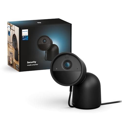 Philips Hue Secure Desktop Camera, 1080P Video Resolution, Notifications, Two-Way Audio, Seamless Integration, Compact Desktop Stand, Black, Free 24-Hour Video History